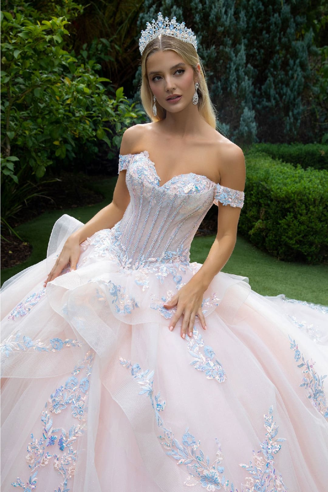Off Shoulder Layered Ball Gown by GLS Gloria GL3596 - Quinceanera Dresses