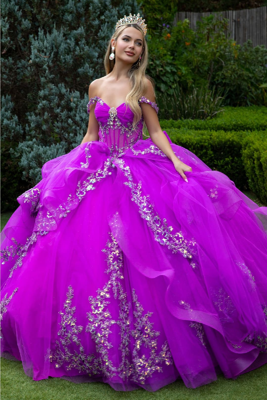Off Shoulder Ruffled Ball Gown by GLS Gloria GL3548 - Quinceanera Dresses