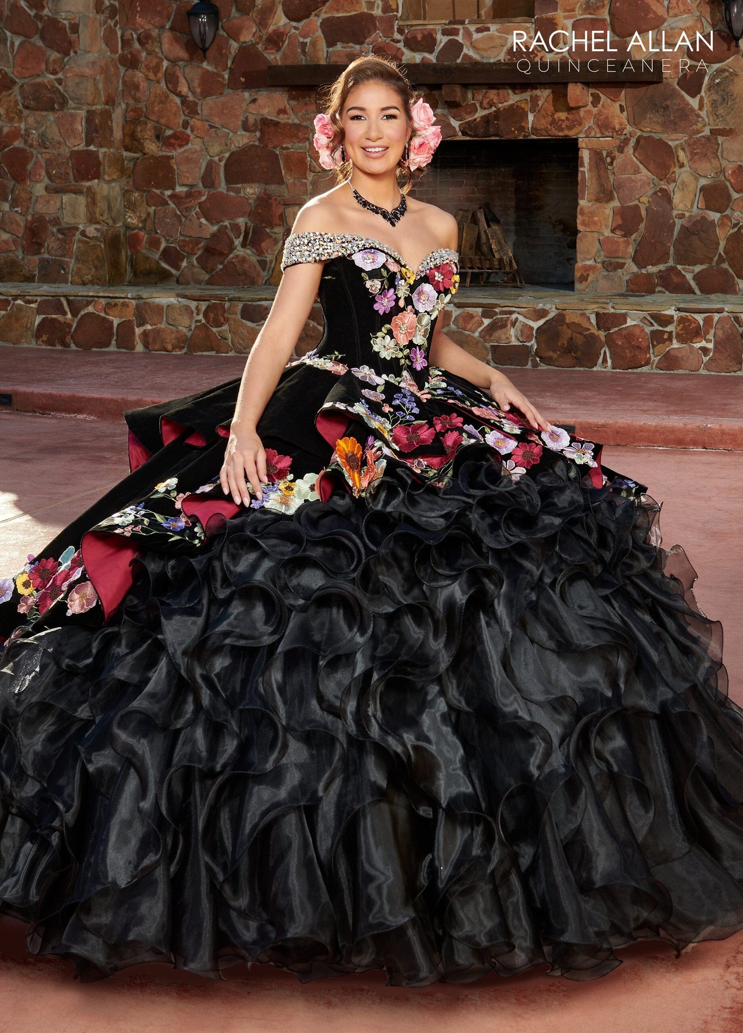 Rachel Allan RQ3111 Off Shoulder Ruffled Quinceanera Dress
