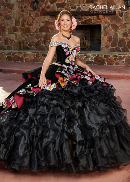 Rachel Allan RQ3111 Off Shoulder Ruffled Quinceanera Dress