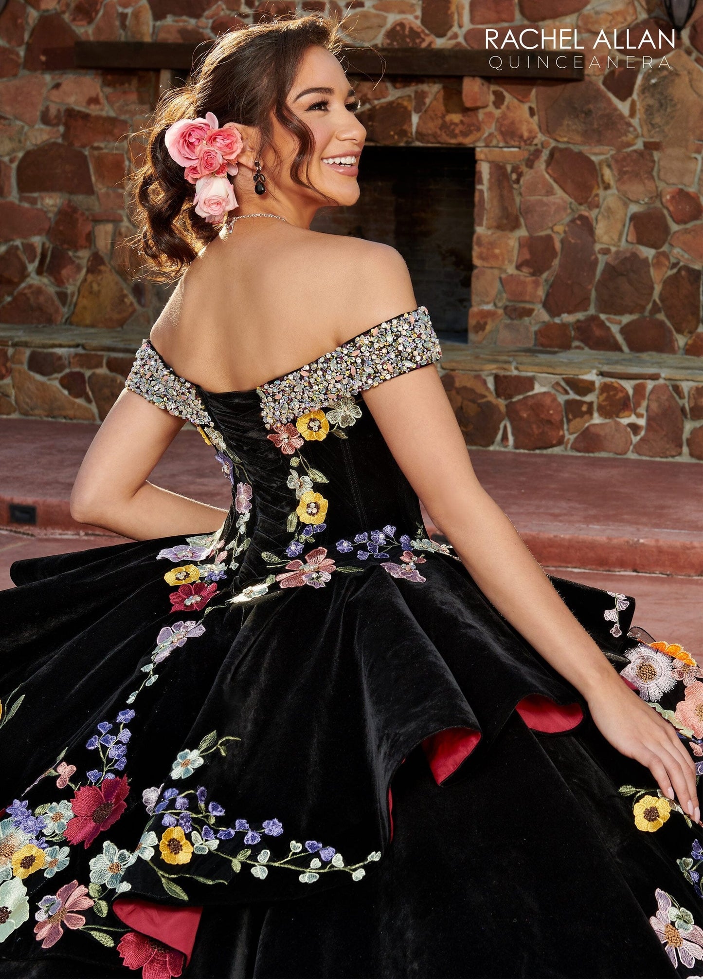 Rachel Allan RQ3111 Off Shoulder Ruffled Quinceanera Dress