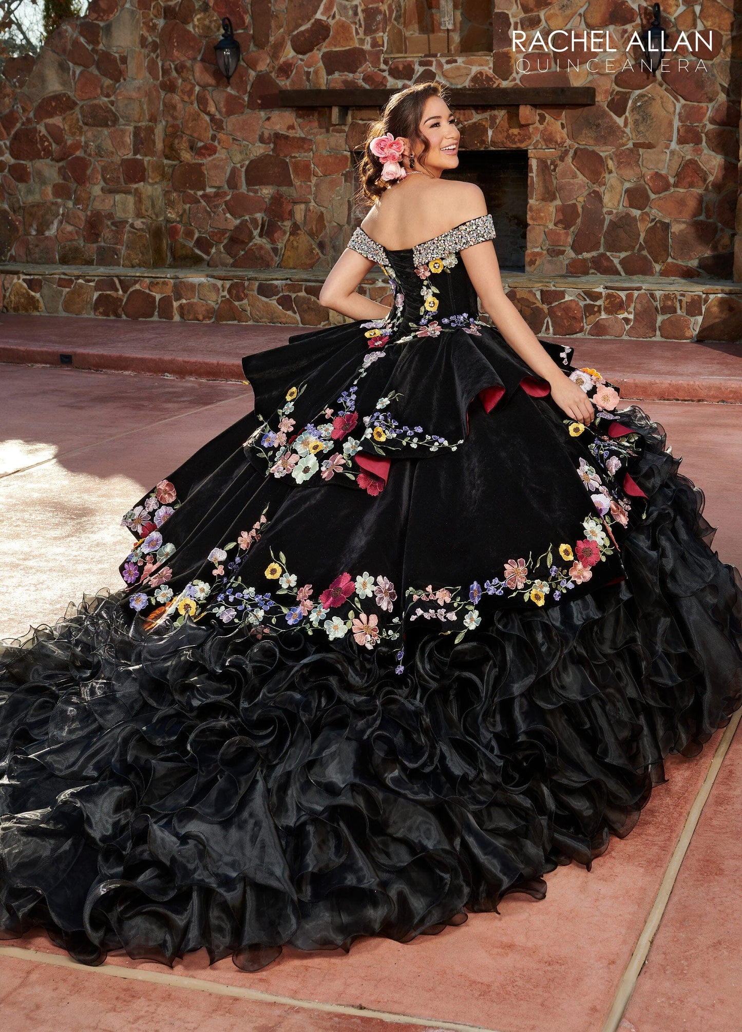 Rachel Allan RQ3111 Off Shoulder Ruffled Quinceanera Dress