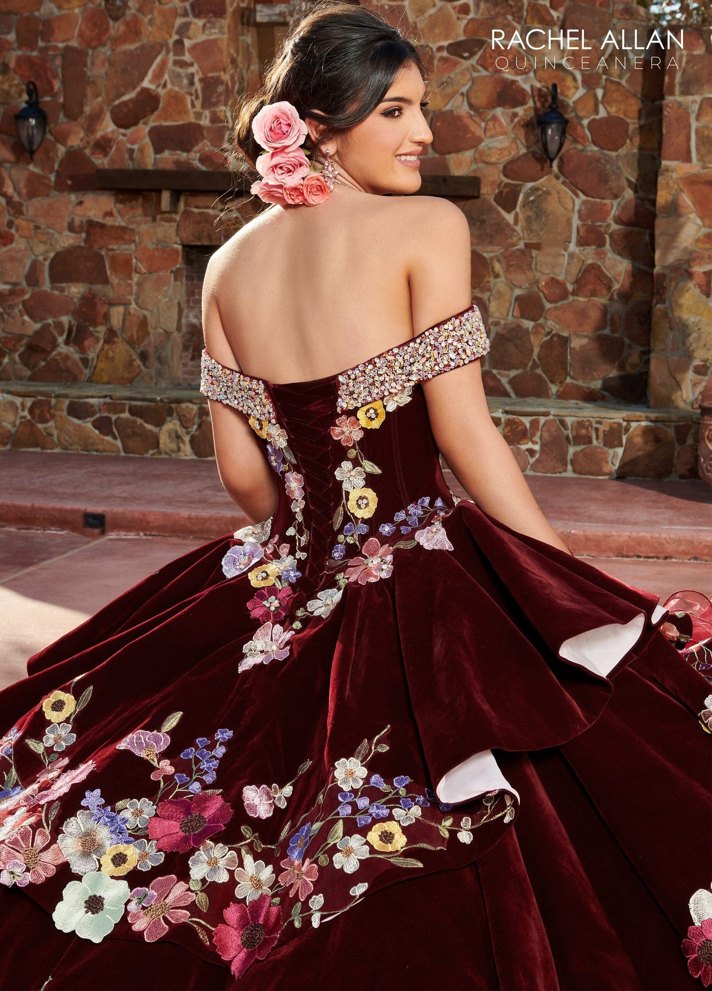 Rachel Allan RQ3111 Off Shoulder Ruffled Quinceanera Dress