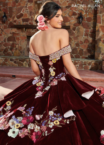 Rachel Allan RQ3111 Off Shoulder Ruffled Quinceanera Dress