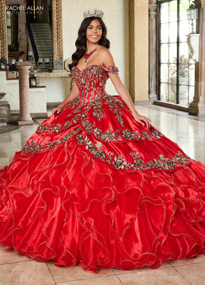 Off-Shoulder Quinceañera Dress with Embroidery Detachable Jacket by Rachel Allan RQ5001