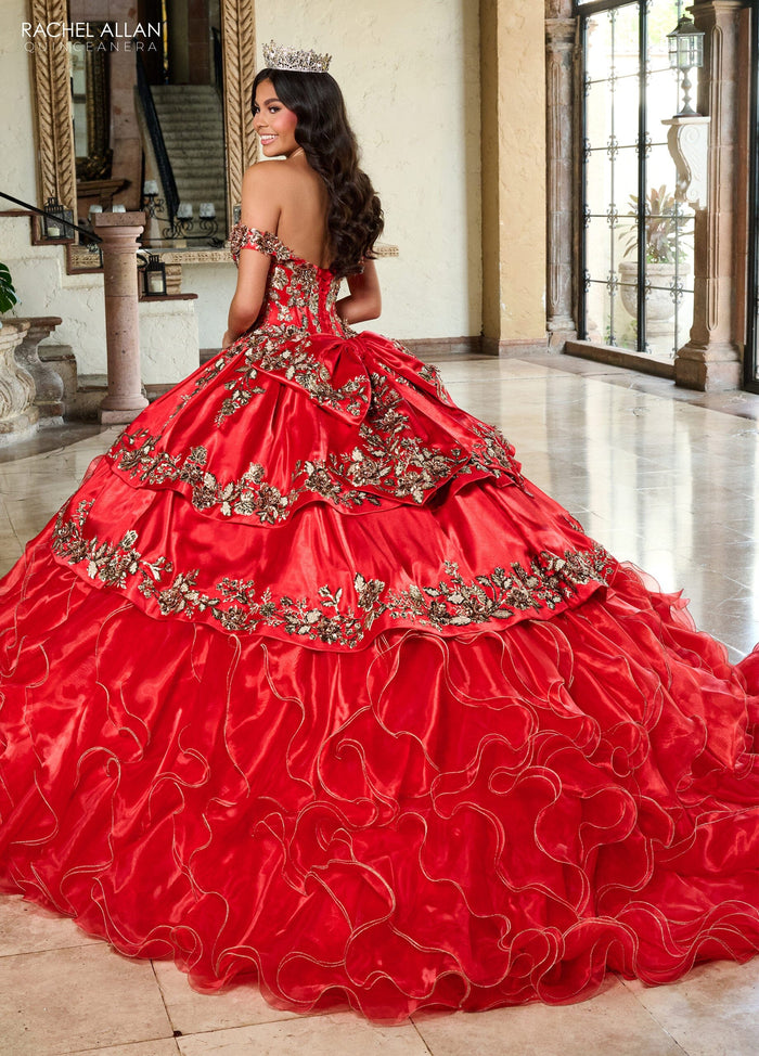 Off-Shoulder Quinceañera Dress with Embroidery Detachable Jacket by Rachel Allan RQ5001
