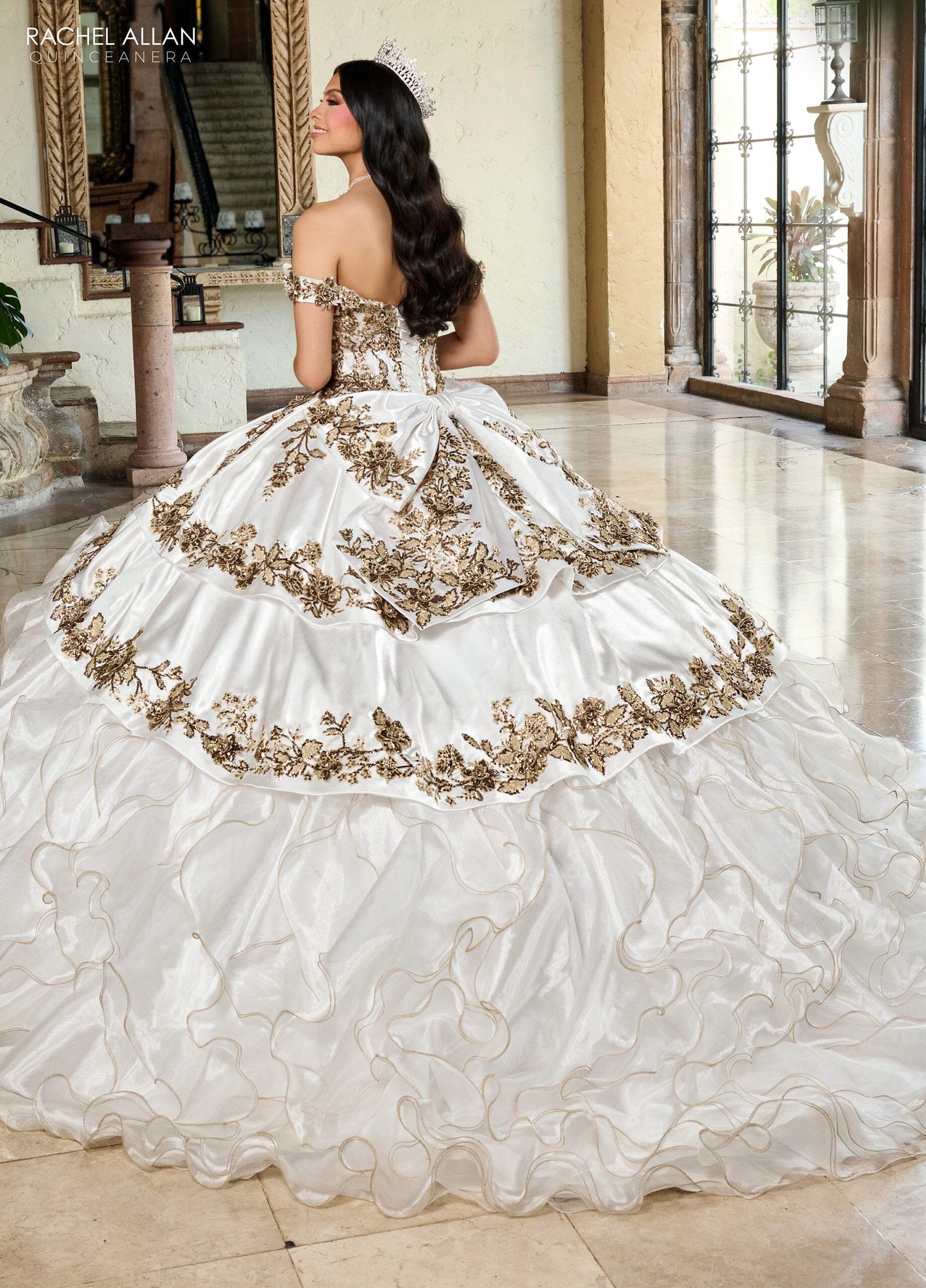 Off-Shoulder Quinceañera Dress with Embroidery Detachable Jacket by Rachel Allan RQ5001