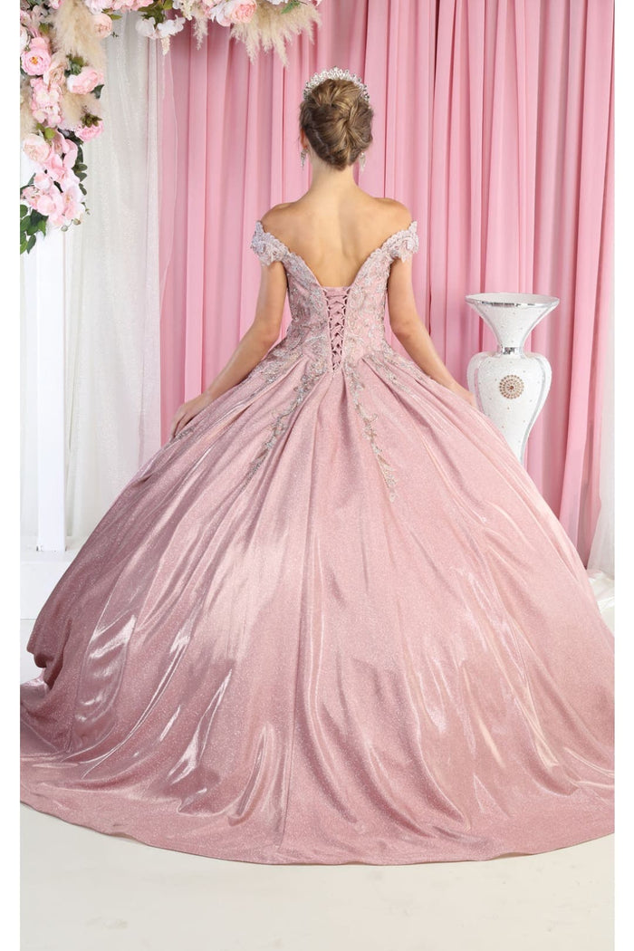 Quinceanera Dress Ball Gown Off The Shoulder Glitter & Plus Size