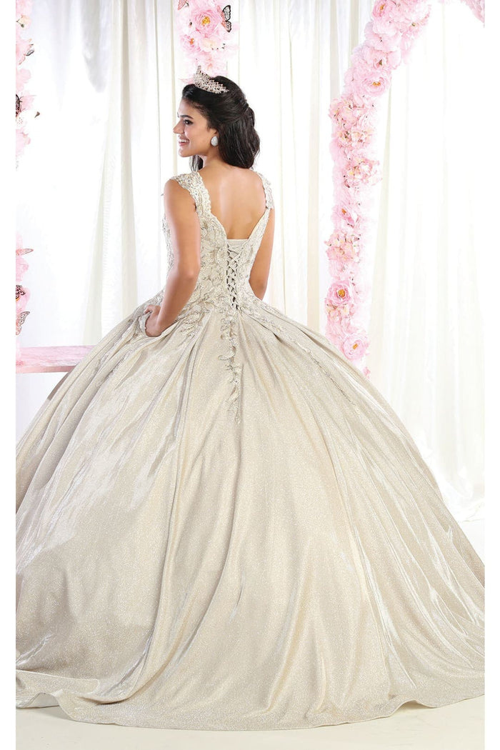 Quinceanera Dress Ball Gown Off The Shoulder Glitter & Plus Size