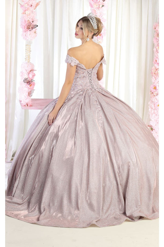 Quinceanera Dress Ball Gown Off The Shoulder Glitter & Plus Size
