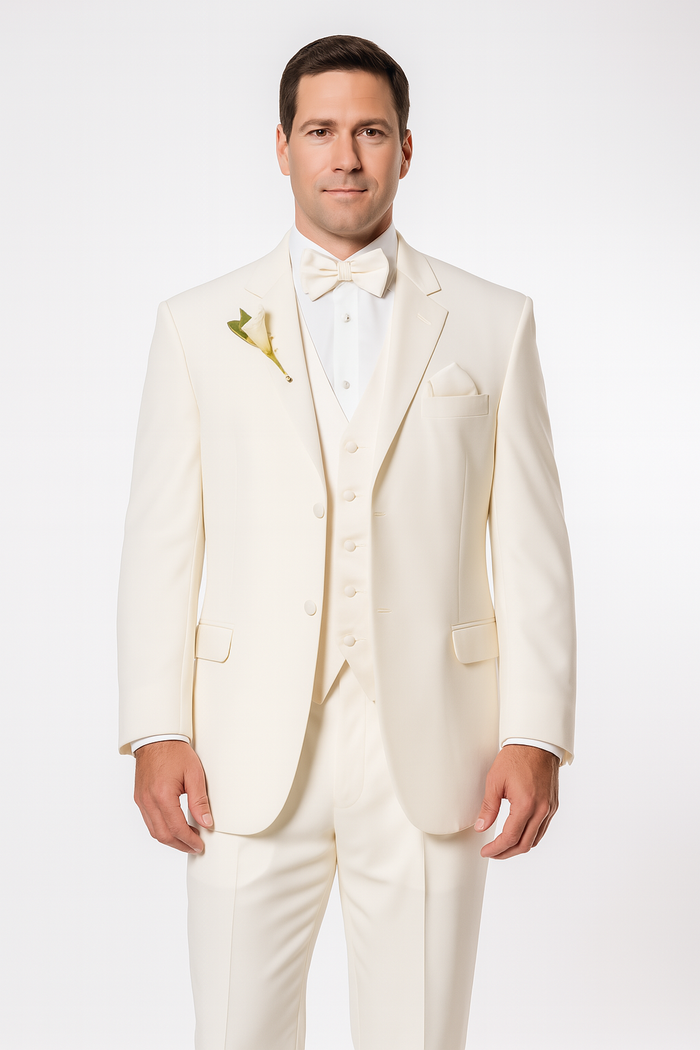 Off White~Ivory~Cream Men'S 2 Button Style Tuxedo Dress Suits
