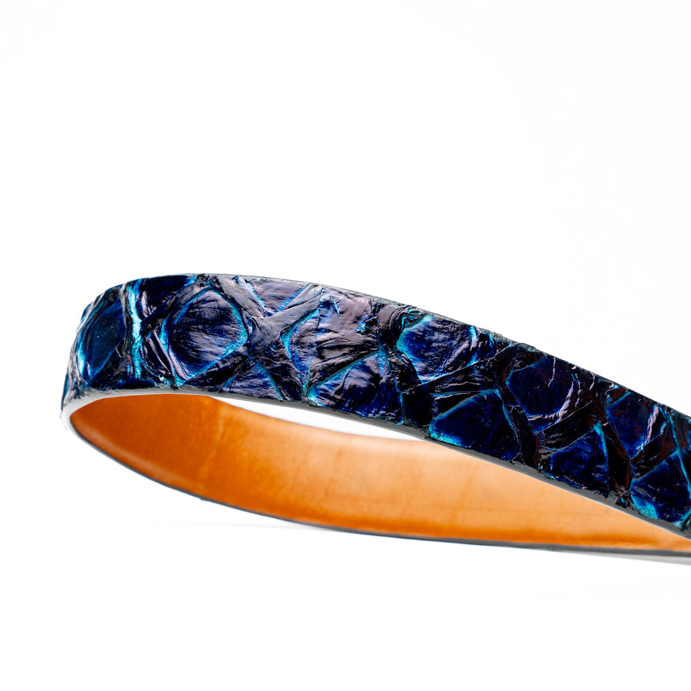 Marco Di Milano Olivieri Belt: Royal Blue Leather Loafer