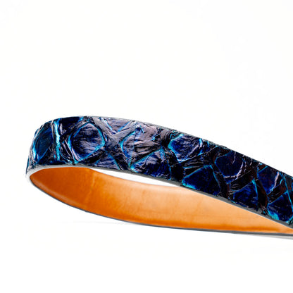 Marco Di Milano Olivieri Belt: Royal Blue Leather Loafer