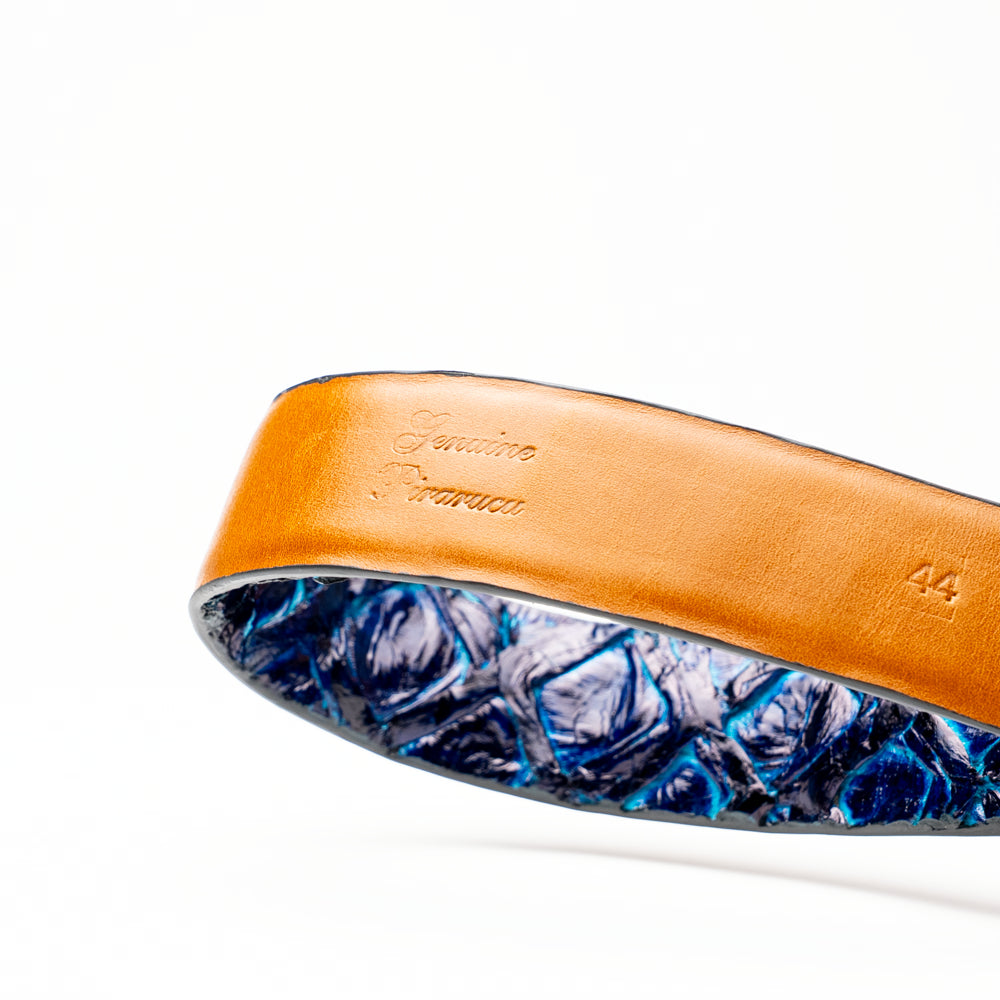 Marco Di Milano Olivieri Belt: Royal Blue Leather Loafer