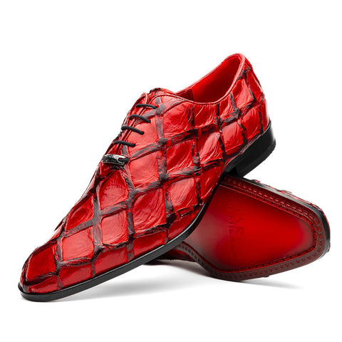 Marco Di Milano Olivieri Red Pirarucu Dress Shoe Oxfords