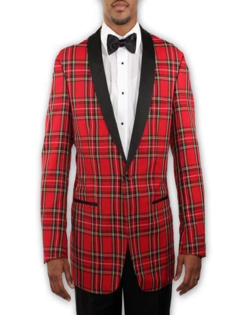 S Big and Tall Holiday Jacket Christmas Tartan Plaid Sport