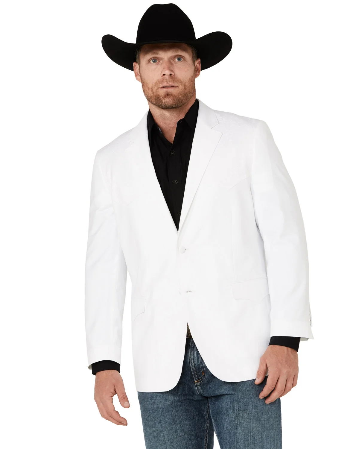 Mens White Western Blazer  Classic Cowboy Style Sport Coat for Formal - Cowboy Jacket