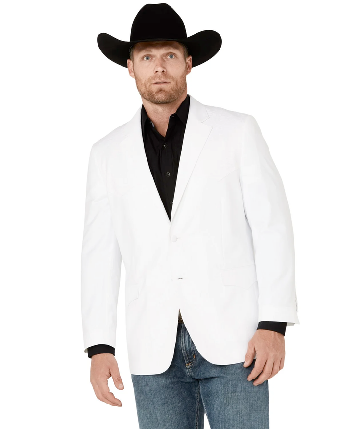 Mens White Western Blazer  Classic Cowboy Style Sport Coat for Formal - Cowboy Jacket