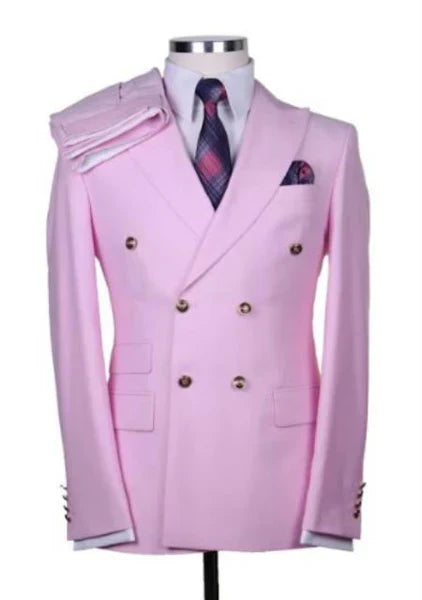 Men’s Light Pink Double Breasted Blazer – Sport Jacket Coat
