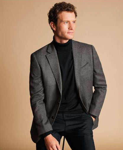 Mens Grey Tweed Herringbone Sport Coat - Gray Mens Blazer Suit Jacket