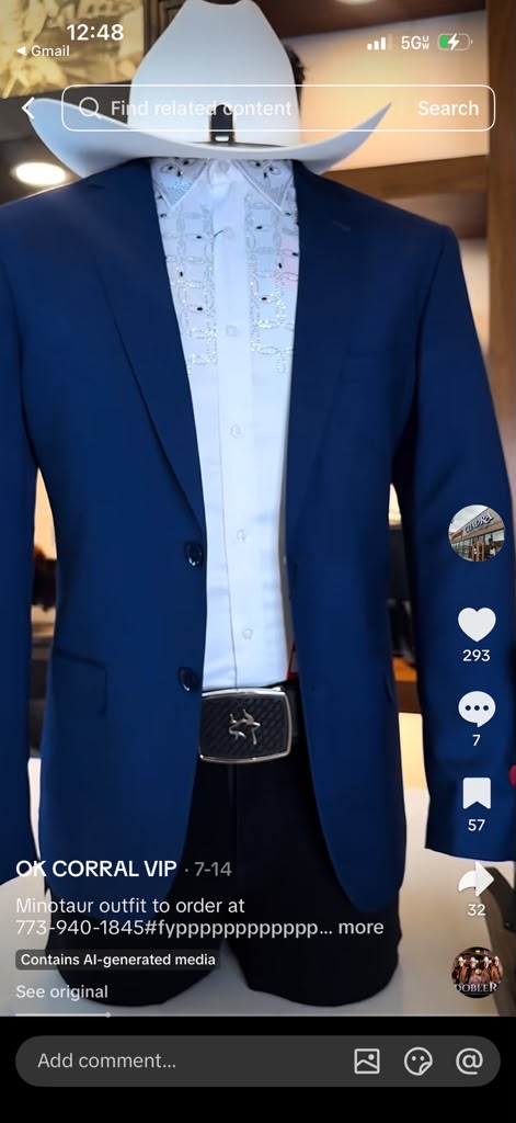 Men’s Dark Royal Blue Western Blazer – Cowboy Sport Coat Jacket with Two-Button Front Saphire Indigo Cobalt Blue
