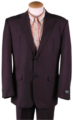 Men’s Brownish Black Pinstripe Western Suit, Cowboy Formal Wedding Ranch Dress Suit Set Slim Fitted