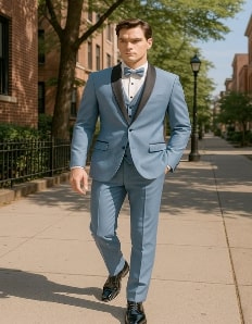 Dumb and Dumber Light Blue Tuxedo Costume for Men with Matching Top Hat  Classic 90s Party and Halloween Suit