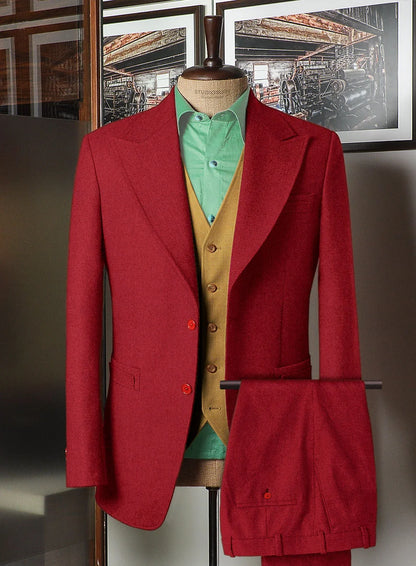 Men's Joker 2019 Red 3-Piece Suit – Joaquin Phoenix Movie-Inspired Costume with Orange Vest & Green Shirt & Tie Package