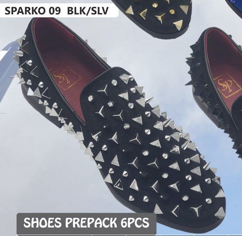 Mens Black Studded Loafers with Silver Spikes  Luxury Slip-On Dress Shoes for Parties and Formal Events
