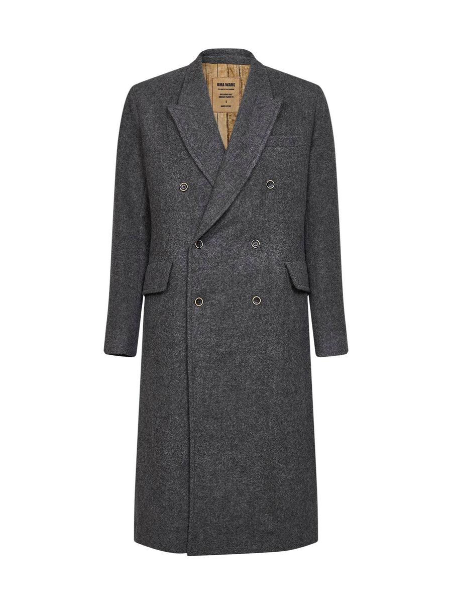 Men’s Godfather Black Double-Breasted Long Overcoat – Vintage Mobster Gangster Coat