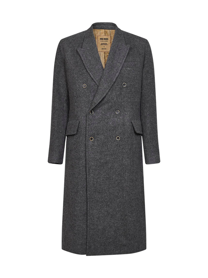 Men’s Godfather Black Double-Breasted Long Overcoat – Vintage Mobster Gangster Coat