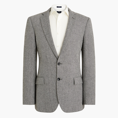 Men’s Light Grey & Black Herringbone Western Blazer – Cowboy Sport Coat Jacket