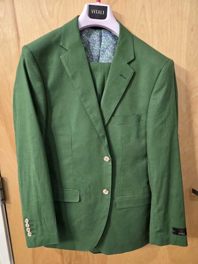 Men’s Emerald Green Suit Set – Lightweight Summer Blazer and Pants, Casual Formal Summer Suit, Breathable Wedding Party Outfit