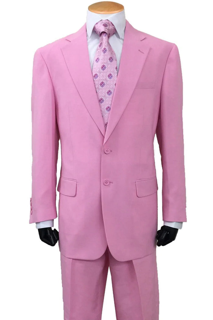 Men's Pink Two Piece Suit - Classic Fit Formal Jacket and Tailored Pants