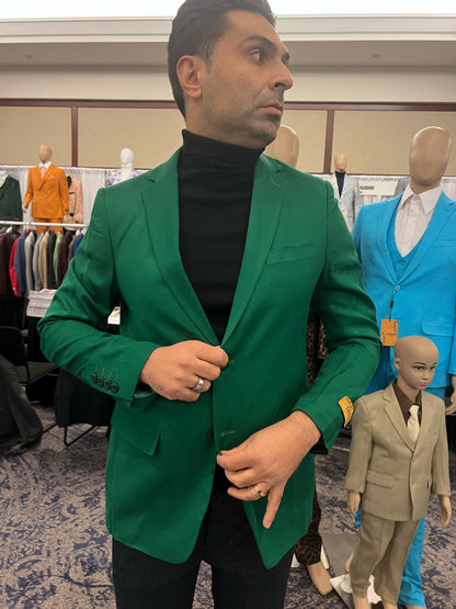 Mens Green Blazer  Stylish Casual and Formal Sport Coat for Parties, Weddings and Events in Emerald Green