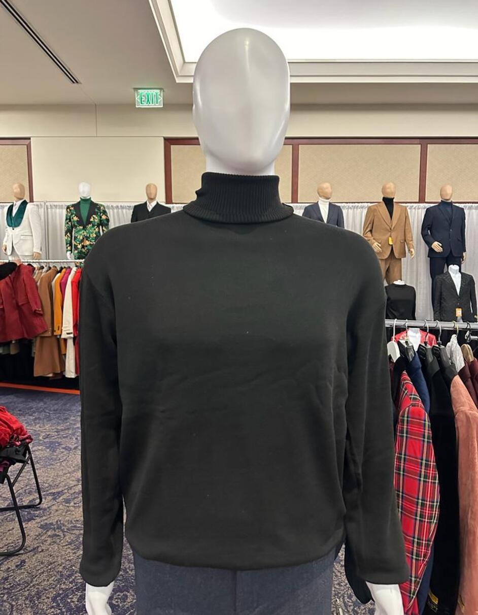 Men's Black Turtleneck Sweater  Classic Slim Fit Knit Pullover for Winter Layering