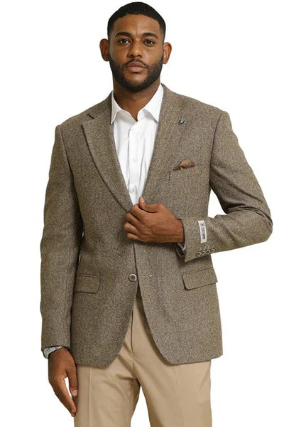 Men’s Brown Taupe Western Blazer Jacket – Classic Cowboy Style Sport Coat for Wedding