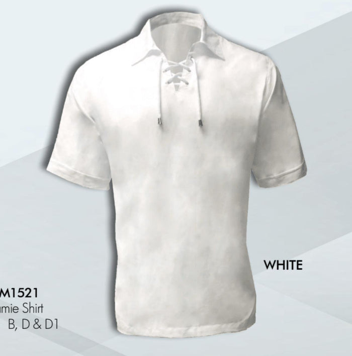 Mens White Lace-Up Renaissance Shirt  Linen Fabric Short Sleeve Casual Pirate Peasant Top