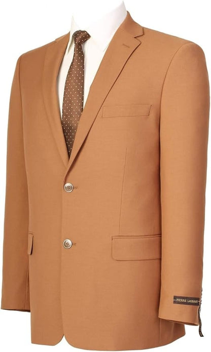 Mens Camel Brown Rustish Two-Button Classic Fit Sport Coat  Modern Blazer for Business and Special Occasions
