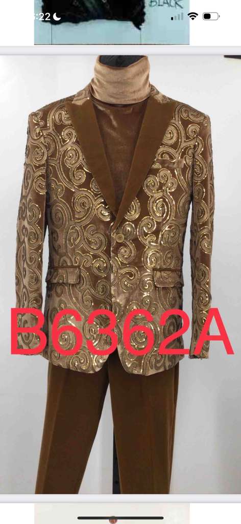 Mens Goldish Light brown Tuxedo dinner Jacket Embroidered Blazer  Velvet Jacket for Formal Paisley Pattern Coffee Mocca Color