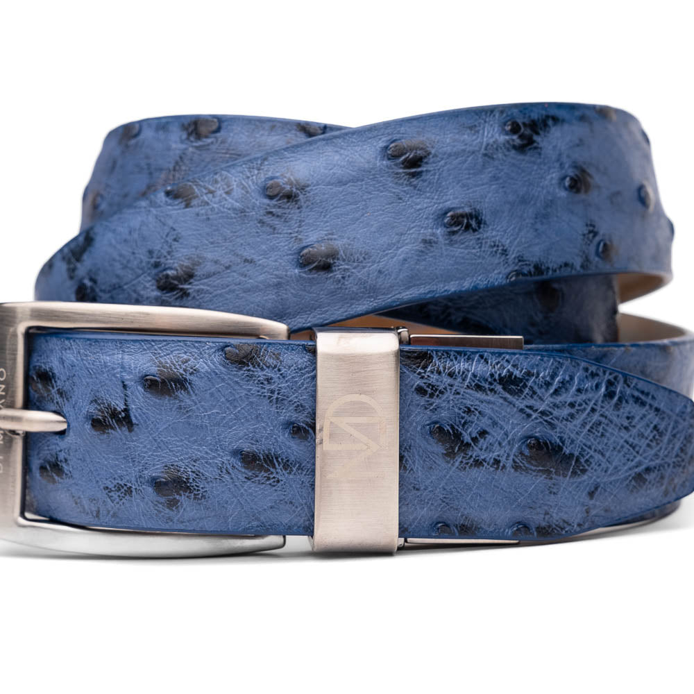 Marco Di Milano Domenico Belt Antique Navy Leather Loafer