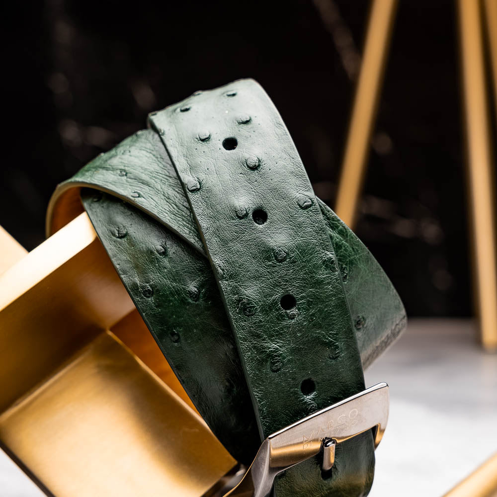 Marco Di Milano Domenico Belt - Forest Green Leather Loafers