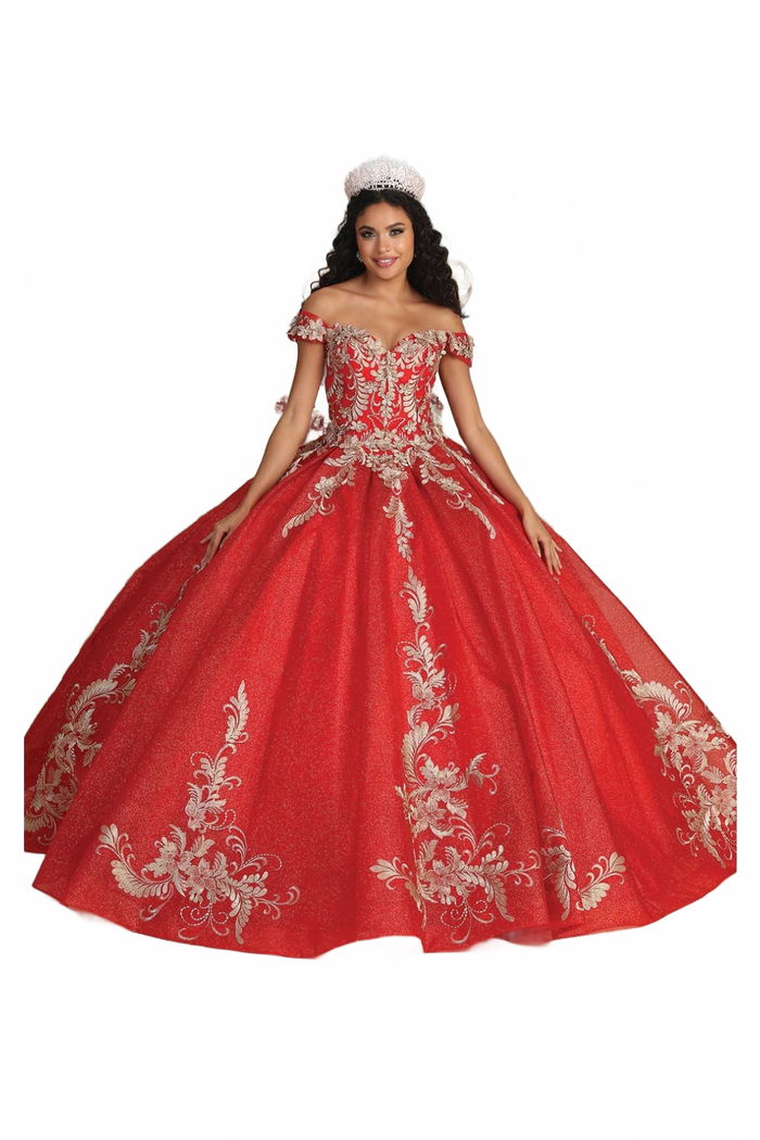 Red And Gold Quinceanera Dresses | Ball Gown