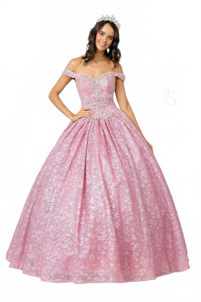 Jeweled Off the Shoulder Ball Gown by Elizabeth KGL1821