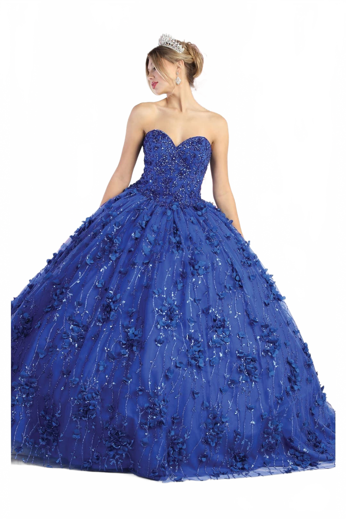 Layla K LK190 3D Floral Strapless Corset Quinceanera Ball Gown