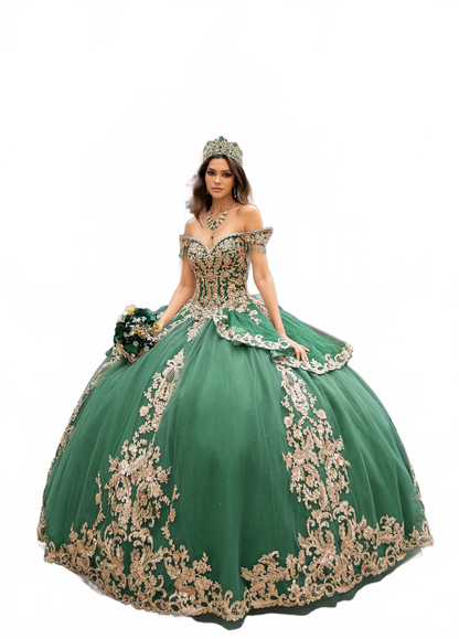 Rachel Allan RQ3129 Off Shoulder Fringe Quinceanera Dress