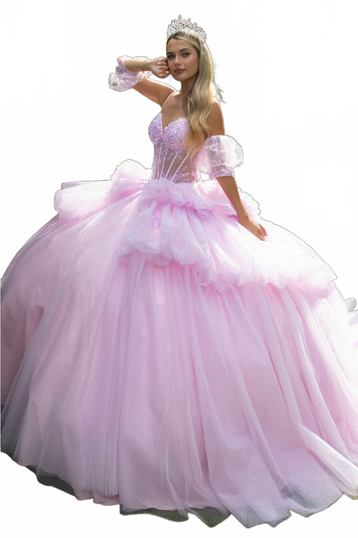 Sleeveless Tiered Ball Gown by GLS Gloria GL3546