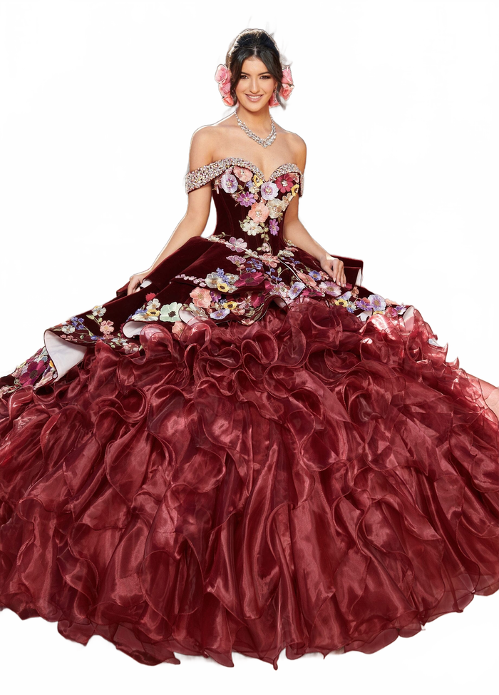 Rachel Allan RQ3111 Off Shoulder Ruffled Quinceanera Dress