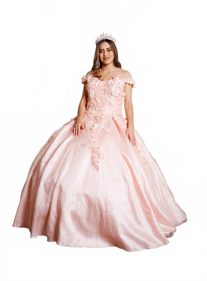 3D Floral Embroidered Quinceanera Dress Off Shoulder Ball Gown by Calla WB21551