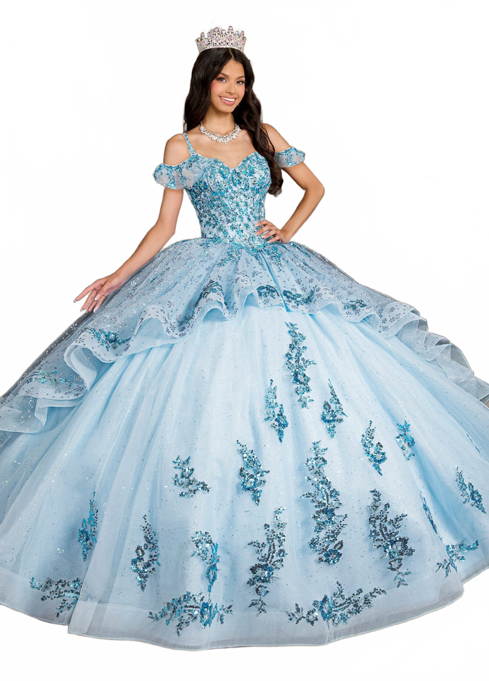 Rachel Allan RQ1136 V-Neck Ruffled Quinceanera Dress